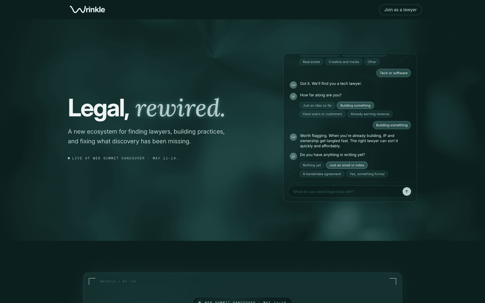 Wrinkle.law screenshot